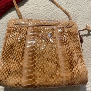 Elegant Tan Snakeskin Women's Bag